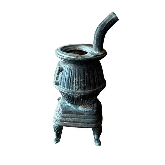 Vintage Miniature Potbelly Stove Cast Iron Incense Burner or Salesman Sample - Picture 2 of 6